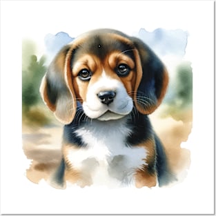 Watercolor Beagle Puppies - Cute Puppy Posters and Art